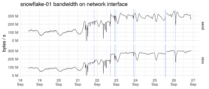 snowflake-01 bandwidth on network interface