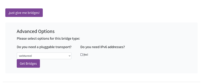 bridges.torproject.org screenshot